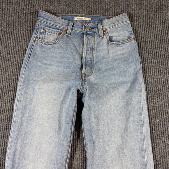 Levi's Jeans Women's 27 Premium Ribcage Split Flare Light Wash Blue Denim Casual - Picture 5 of 10